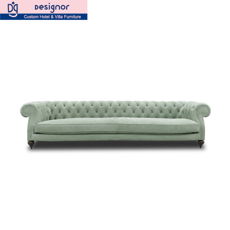 Custom made leather chesterfield sofa set